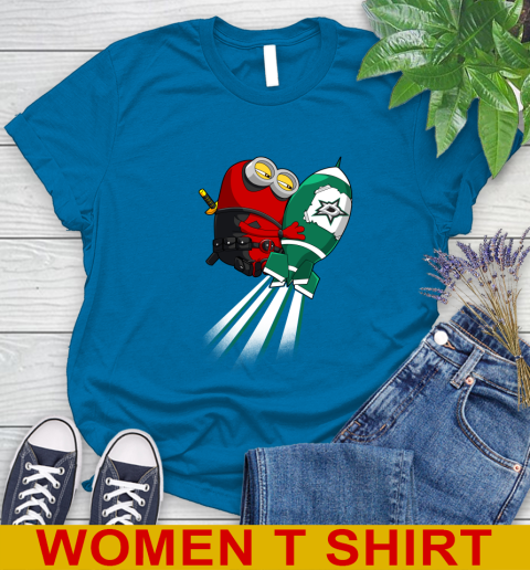 NHL Hockey Dallas Stars Deadpool Minion Marvel Shirt Women's T-Shirt 8