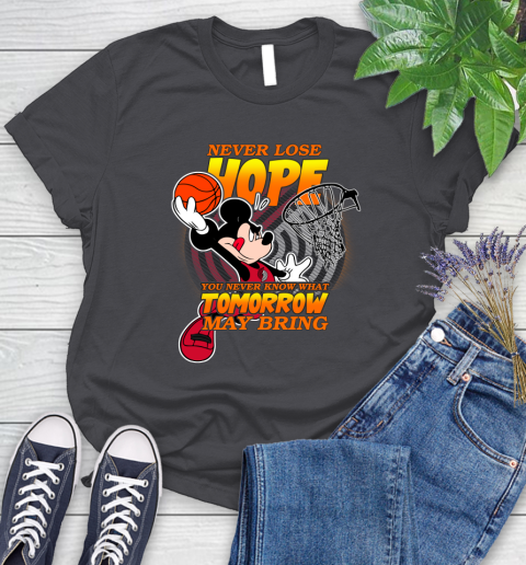 Portland Trail Blazers NBA Basketball Mickey Disney Never Lose Hope Women's T-Shirt 8