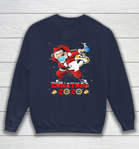 Nashville Predators Funny Santa Claus Dabbing Christmas 2020 NHL Sweatshirt 2