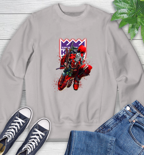 NBA Deadpool Marvel Comics Sports Basketball Sacramento Kings Sweatshirt 12