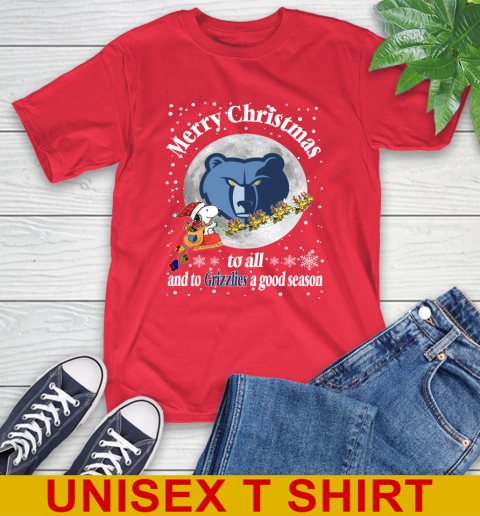 Memphis Grizzlies Merry Christmas To All And To Grizzlies A Good Season NBA Basketball Sports T-Shirt 12