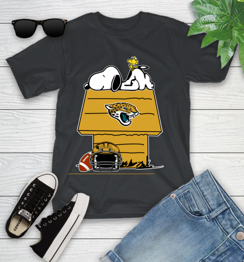Jacksonville Jaguars NFL Football Snoopy Woodstock The Peanuts Movie Youth T-Shirt 2