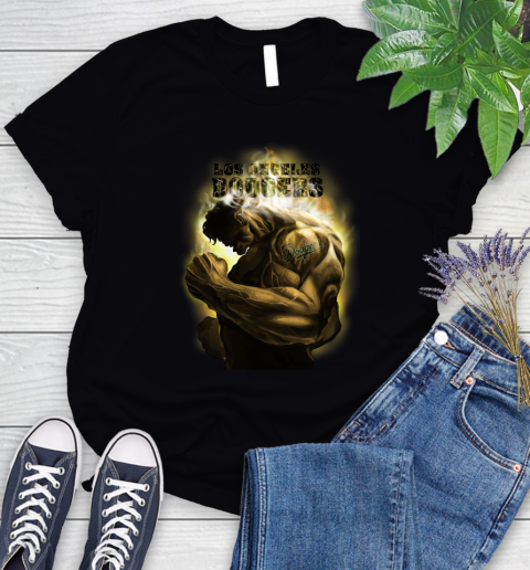 Los Angeles Dodgers MLB Baseball Hulk Marvel Avengers Sports Women's T-Shirt