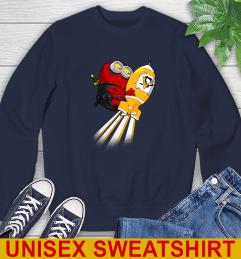 NHL Hockey Pittsburgh Penguins Deadpool Minion Marvel Shirt Sweatshirt 2