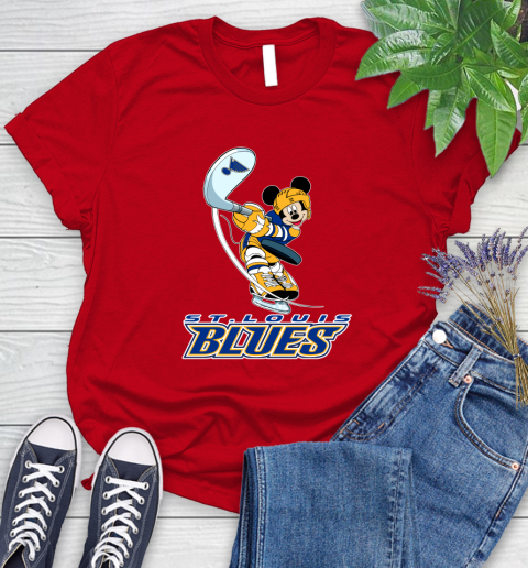 NHL Hockey St.Louis Blues Cheerful Mickey Mouse Shirt Women's T-Shirt 11