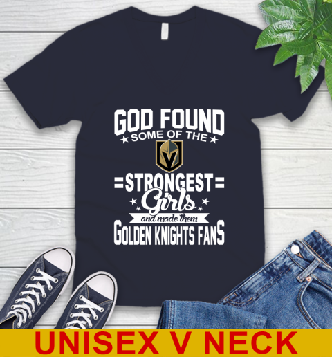 Vegas Golden Knights NHL Football God Found Some Of The Strongest Girls Adoring Fans V-Neck T-Shirt 2