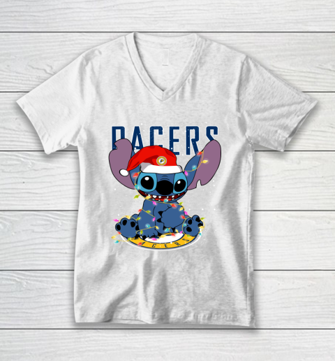 Indiana Pacers NBA noel stitch Basketball Christmas V-Neck T-Shirt