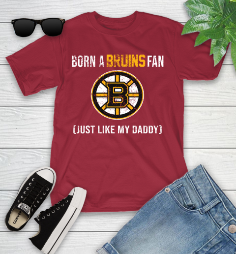 NHL Boston Bruins Hockey Loyal Fan Just Like My Daddy Shirt Youth T-Shirt 12