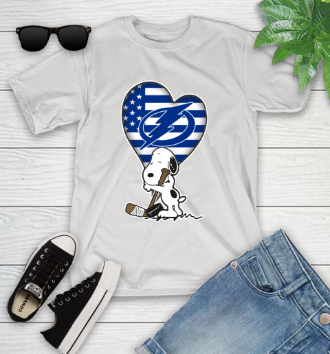 Tampa Bay Lightning NHL Hockey The Peanuts Movie Adorable Snoopy Youth T-Shirt