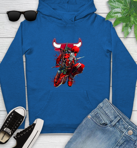 NBA Deadpool Marvel Comics Sports Basketball Chicago Bulls Youth Hoodie 9