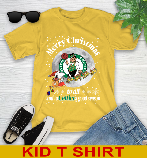 Boston Celtics Merry Christmas To All And To Celtics A Good Season NBA Basketball Sports Youth T-Shirt 9