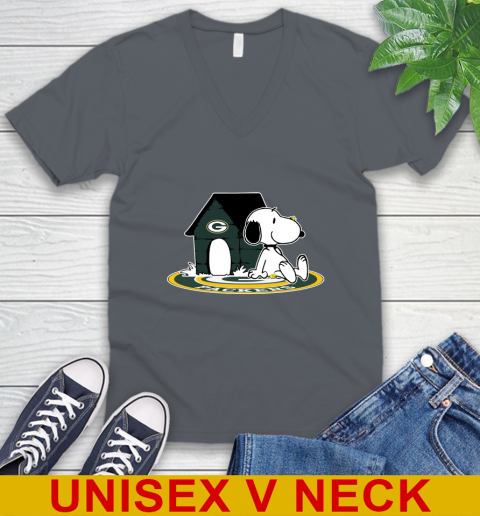 NFL Football Green Bay Packers Snoopy The Peanuts Movie Shirt V-Neck T-Shirt 5