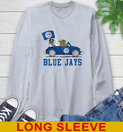 MLB Baseball Toronto Blue Jays Darth Vader Baby Yoda Driving Star Wars Shirt Long Sleeve T-Shirt 6