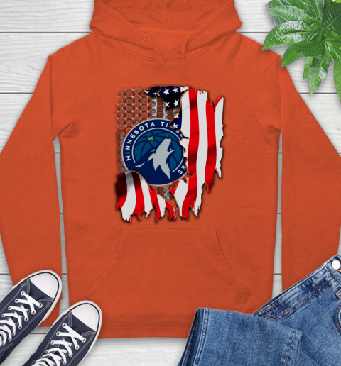 Minnesota Timberwolves NBA Basketball American Flag Hoodie 4