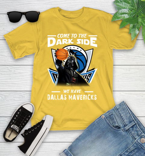 NBA Come To The Dark Side We Have Dallas Mavericks Star Wars Darth Vader Basketball Youth T-Shirt 10