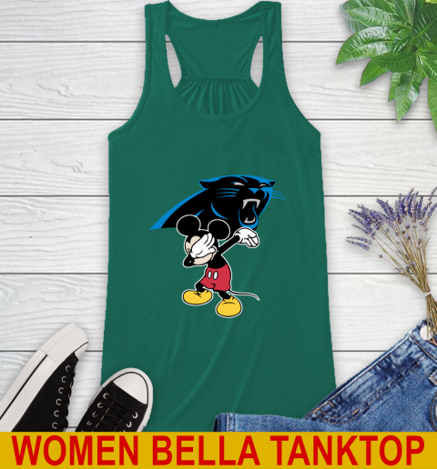 Carolina Panthers NFL Football Dabbing Mickey Disney Sports Racerback Tank 7