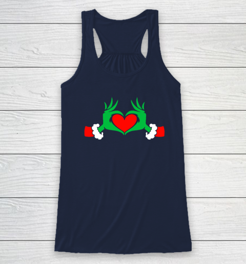Funny Elf With Cute Heart Hands Style Christmas Costumes Racerback Tank - Image 6