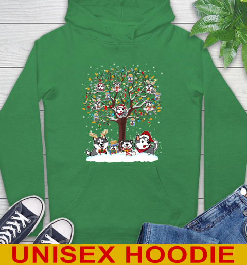 Husky dog pet lover light christmas tree shirt 20