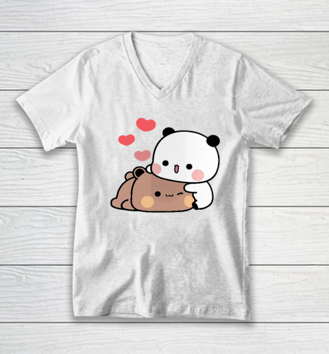 Panda Bear Hug Bubu Dudu Valentines Day's V-Neck T-Shirt