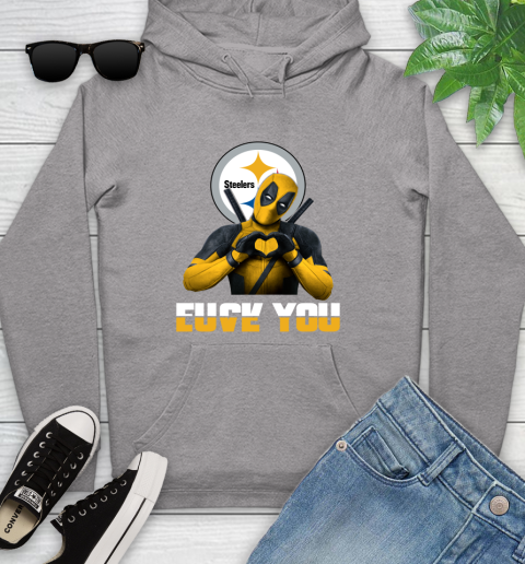 NHL Pittsburgh Steelers Deadpool Love You Fuck You Football Sports Youth Hoodie 6