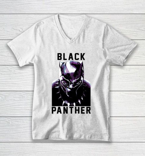 Marvel Black Panther Avengers Stare Collegiate V-Neck T-Shirt