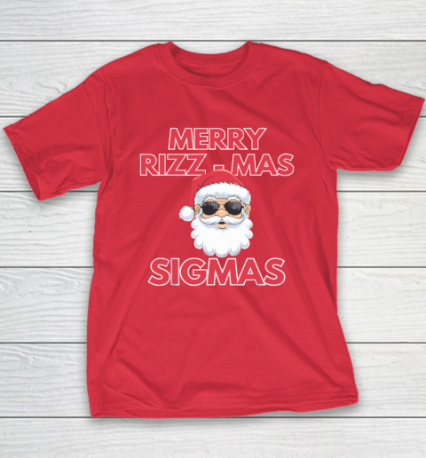 Merry Rizz Mas Sigmas Gen Alpha Middle School Christmas Youth T-Shirt 7
