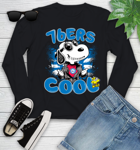NBA Basketball Philadelphia 76ers Cool Snoopy Shirt Youth Long Sleeve