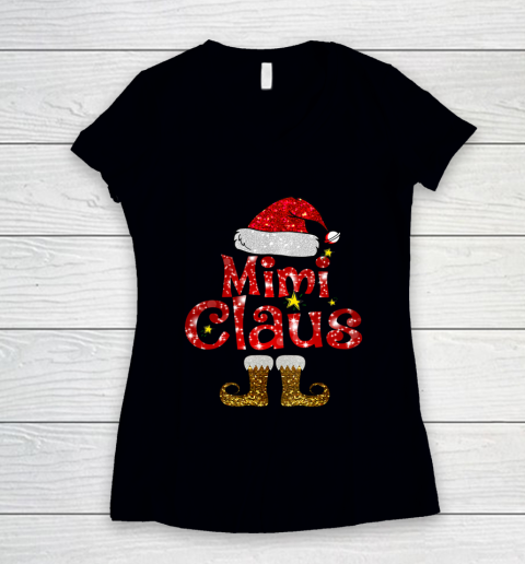 Funny Santa Mimi Claus Merry Christmas Women's V-Neck T-Shirt