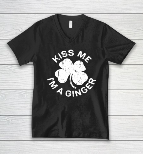 Kiss Me I'm A Ginger T Shirt Saint Patrick Day V-Neck T-Shirt