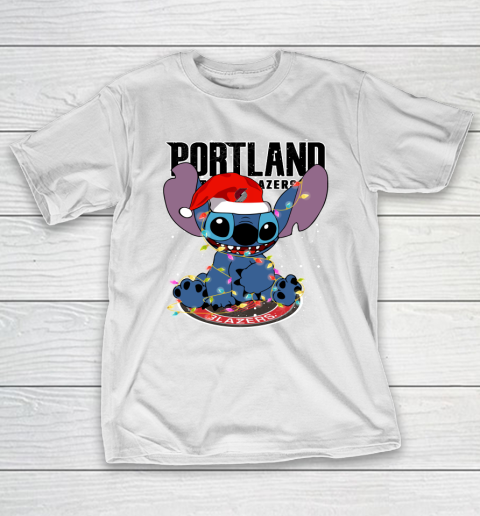 Portland Trail Blazers NBA noel stitch Basketball Christmas T-Shirt