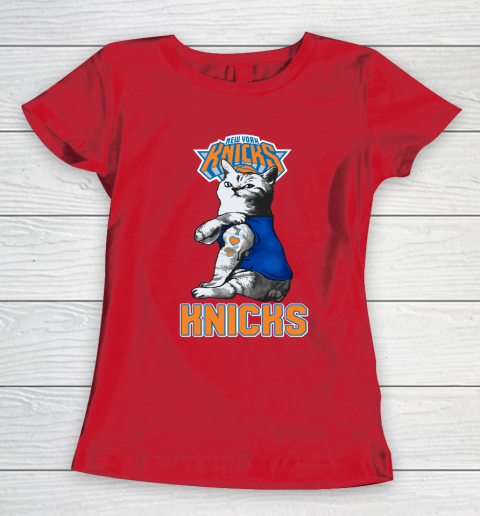 NBA Basketball My Cat Loves New York Knicks Women's T-Shirt 9