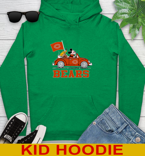 NFL Football Chicago Bears Pluto Mickey Driving Disney Shirt Youth Hoodie 8