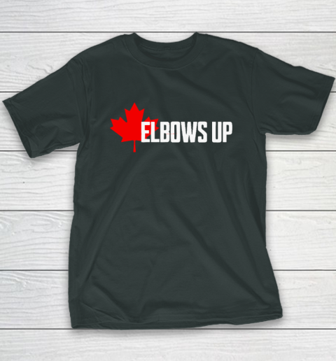 Elbows Up Canada True North Strong and Free Proud Canadian Youth T-Shirt 3