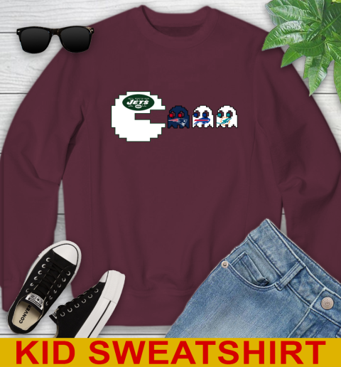 New York Jets NFL Football Pac Man Champion Youth Sweatshirt 5