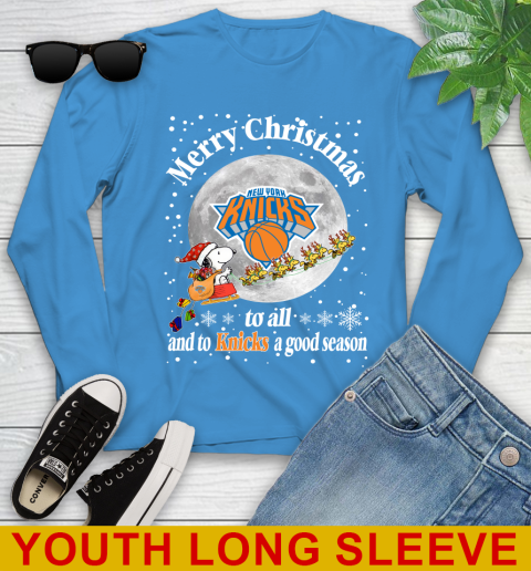New York Knicks Merry Christmas To All And To Knicks A Good Season NBA Basketball Sports Youth Long Sleeve 8