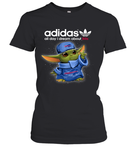 Baby Yoda Adidas All Day I Dream About Buffalo Bills Women's T-Shirt