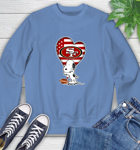 San Francisco 49ers NFL Football The Peanuts Movie Adorable Snoopy Sweatshirt 11