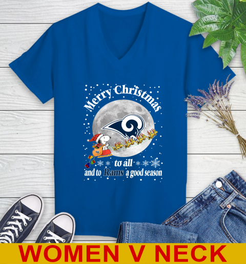 Los Angeles Rams Merry Christmas To All And To Rams A Good Season NFL Football Sports Women's V-Neck T-Shirt 9