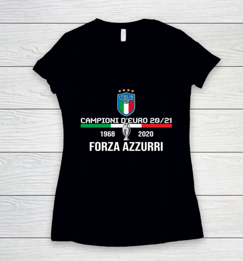 Italy Jersey Soccer Football 2021 Italian Italia Euro Women's V-Neck T-Shirt