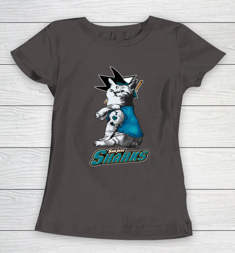 NHL My Cat Loves San Jose Sharks Hockey Women's T-Shirt 7