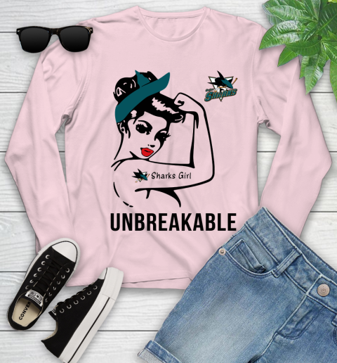 NHL San Jose Sharks Girl Unbreakable Hockey Sports Youth Long Sleeve 7