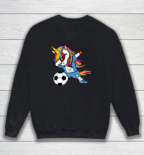 Dabbing Unicorn Guatemala Football Guatemalan Flag Soccer Sweatshirt