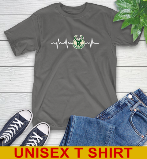 Milwaukee Bucks NBA Basketball Heart Beat Shirt T-Shirt - Image 11