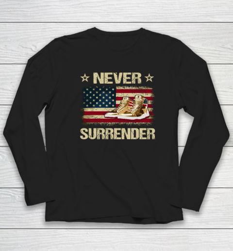 Never Surrender Gold Sneakers Pro Trump 2024 Long Sleeve T-Shirt