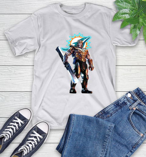 NFL Thanos Gauntlet Avengers Endgame Football Miami Dolphins T-Shirt 12