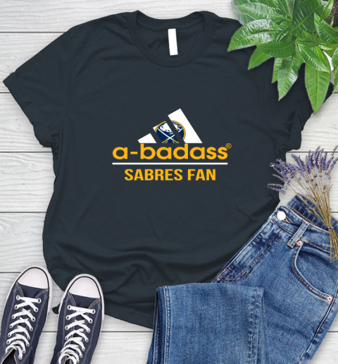 NHL A Badass Buffalo Sabres Fan Adidas Hockey Sports Women's T-Shirt 8