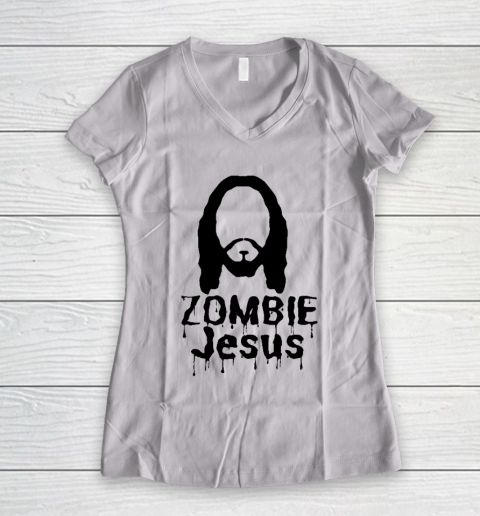 Zombie Jesus Shirt  Jesus Zombie Women's V-Neck T-Shirt