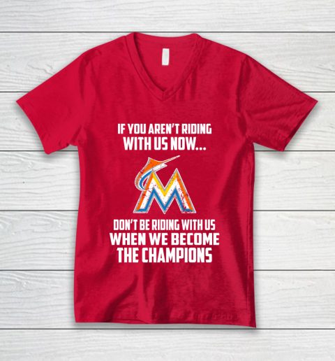 MLB Miami Marlins Baseball We Become The Champions V-Neck T-Shirt 6