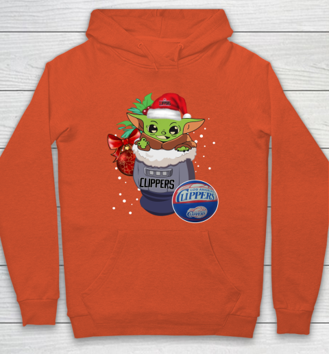 LA Clippers Christmas Baby Yoda Star Wars Funny Happy NBA Hoodie 5