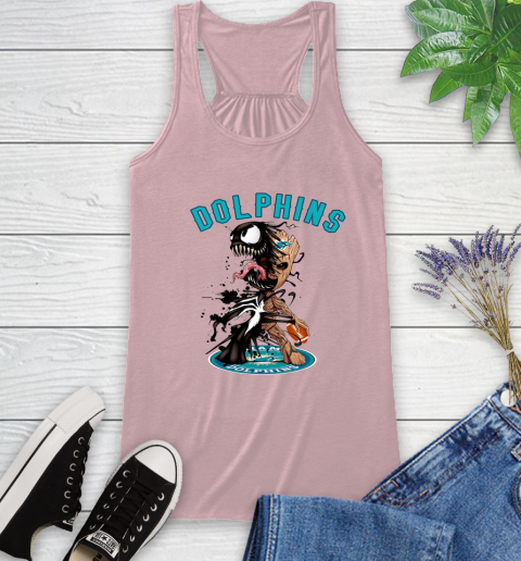 NFL Miami Dolphins Football Venom Groot Guardians Of The Galaxy Racerback Tank 11